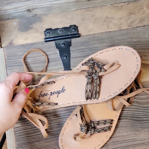 Brown Gladiator Leather Sandals Free People - Picture 3 of 6